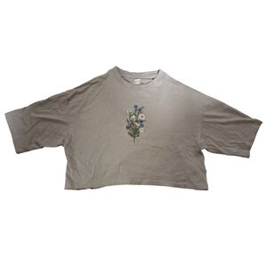 Cotton-On XS Grey Chopped Tee